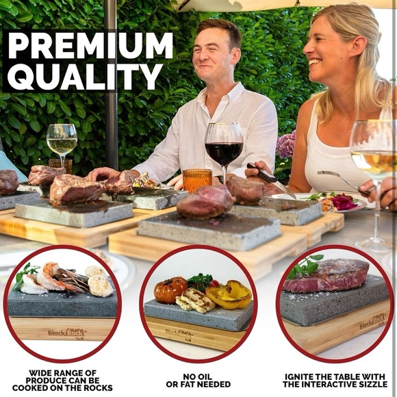 🥩Black Rock Grill Restaurant-Grade Hot Stone Set - Lava Stone for steak cooking - Picture 9 of 11